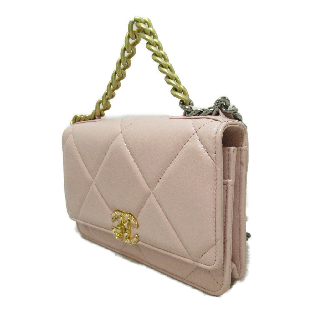 Chanel Bag Pink Wallet Chain 19 Lambskin Shoulder